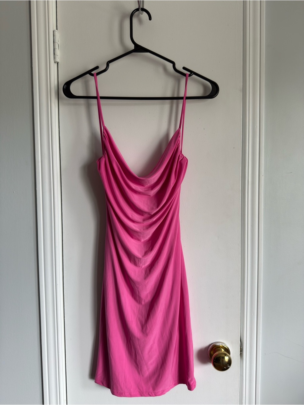 Women's Pink Cowl Neck Slip Dress